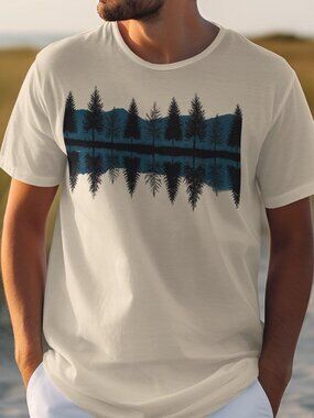 Scenic Forest Reflection T-Shirt 🌲🌊 | Nature Inspired Graphic Tee
